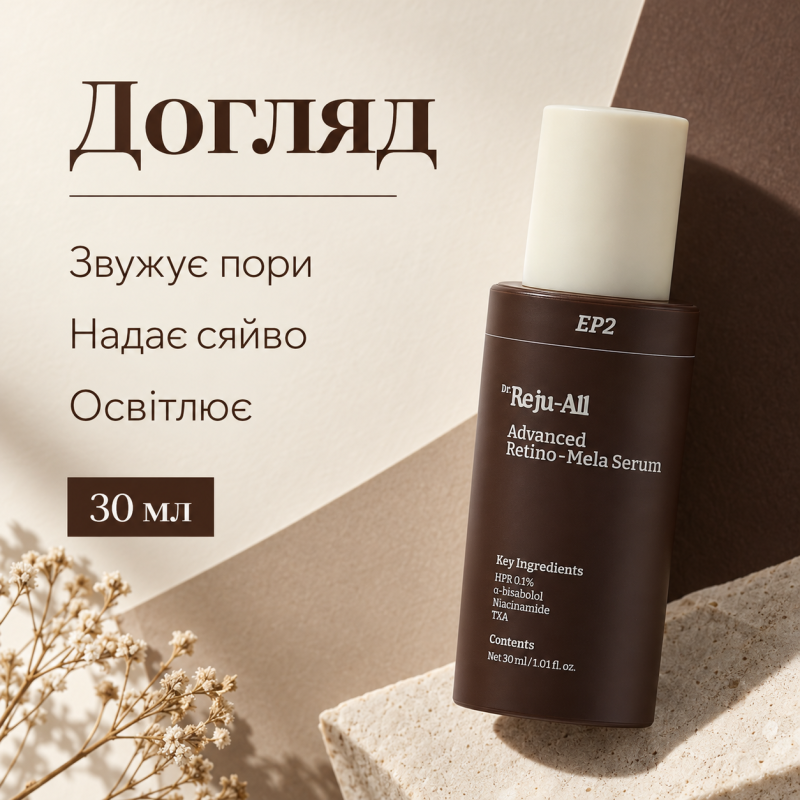 Антивікова освітлювальна сироватка з ретиноїдом та транексамовою кислотою Dr.Reju-All Advanced Retino-Mela Serum, 30 мл