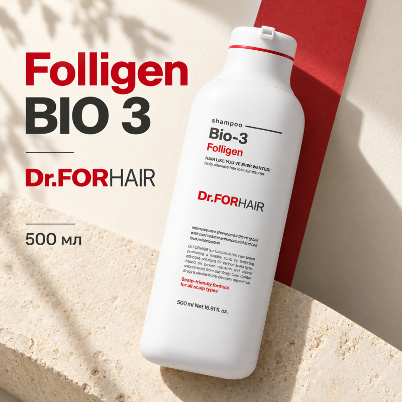 Відновлювальний шампунь Dr.FORHAIR Folligen BIO 3 Shampoo, 500 мл