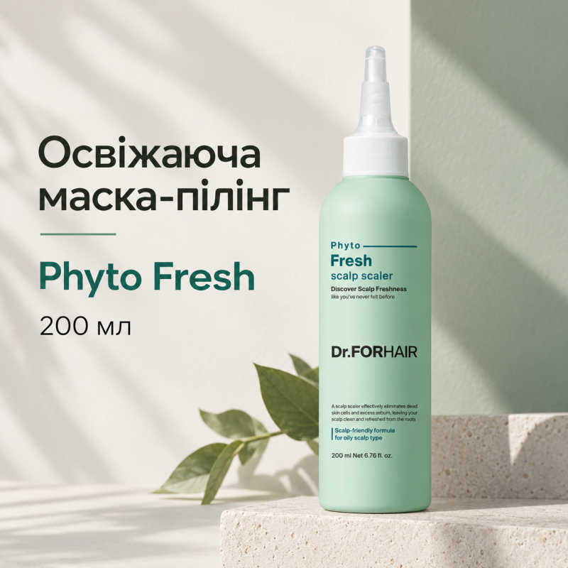 Освіжаюча маска-пілінг для очищення шкіри голови Dr.FORHAIR Phyto Fresh Scalp Scaler, 200 мл