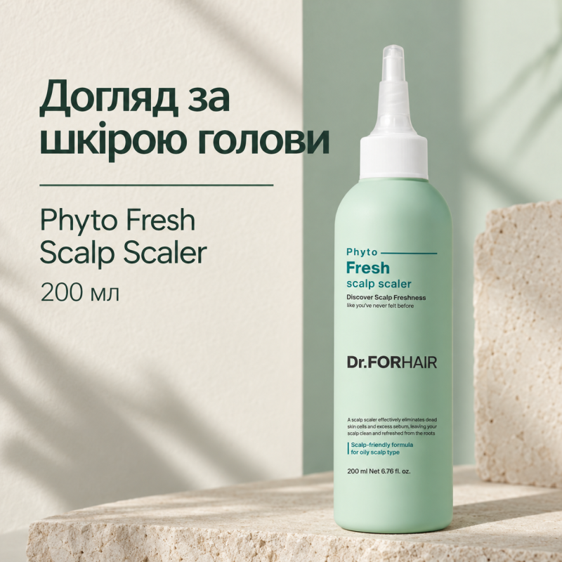 Освіжаюча маска-пілінг для очищення шкіри голови Dr.FORHAIR Phyto Fresh Scalp Scaler, 200 мл
