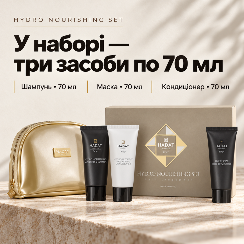 Зволожувальний набір для волосся Hadat Hydro Nourishing Moisture Set 3×70 мл