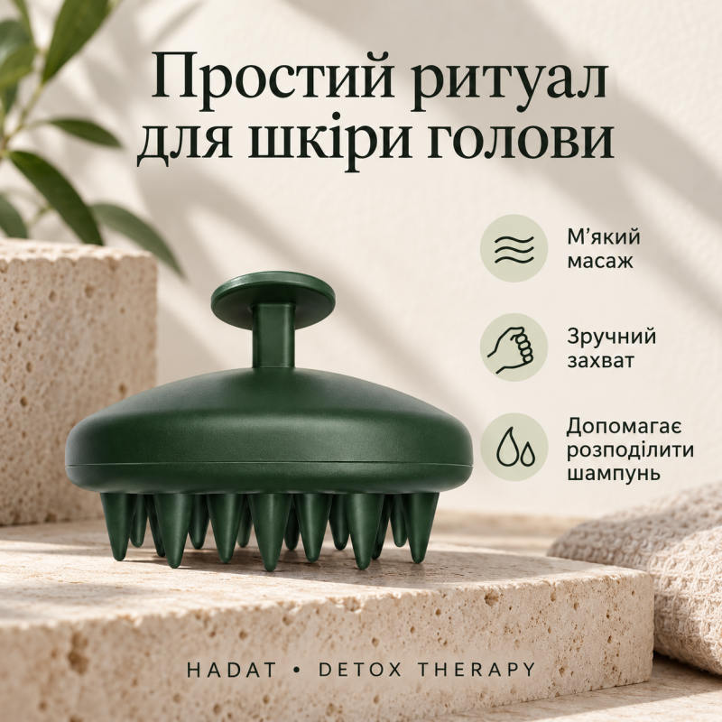 Массажер для кожи головы Hadat Cosmetics Detox Therapy Scalp Massager