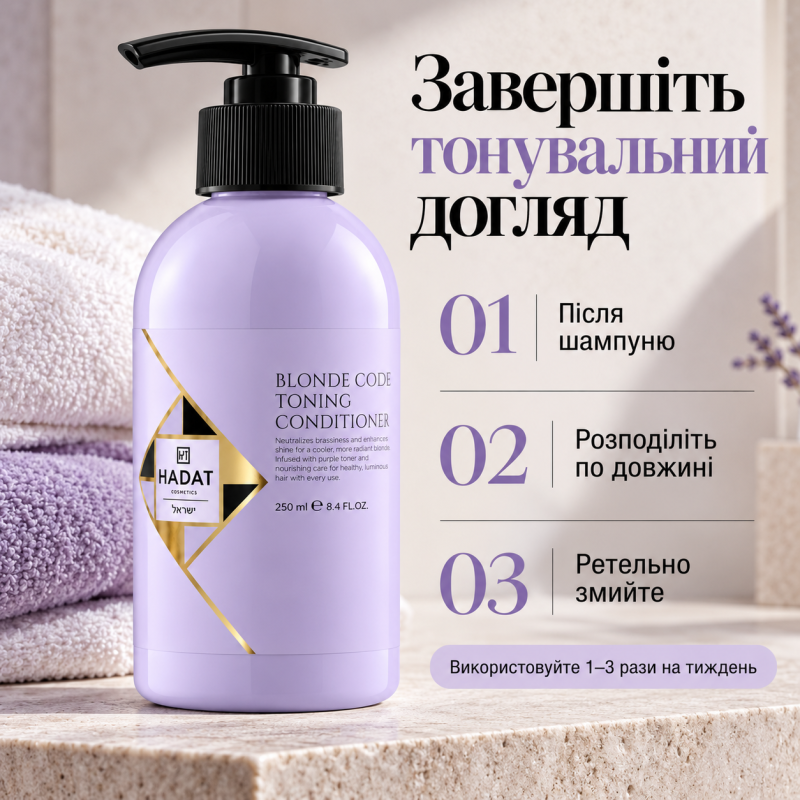 Тонирующий кондиционер для волос Hadat Blonde Code Toning Conditioner 250 мл