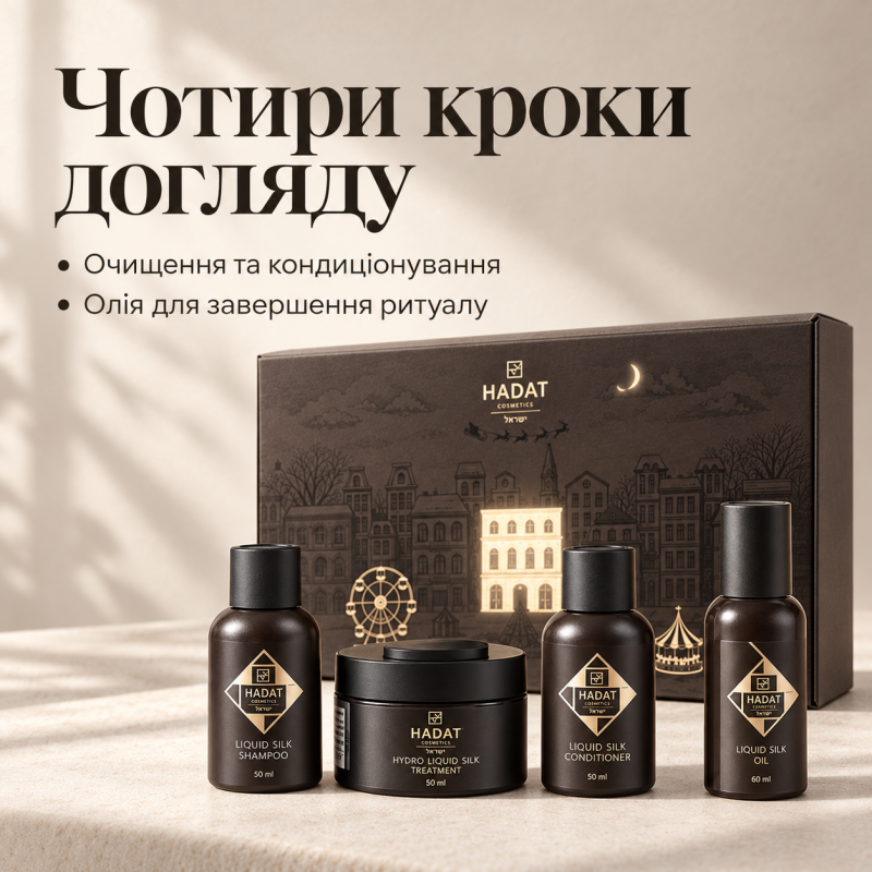 Набір для догляду за волоссям Hadat Cosmetics Hydro Silk Ritual Set (50 мл + 50 мл + 50 мл + 60 мл)