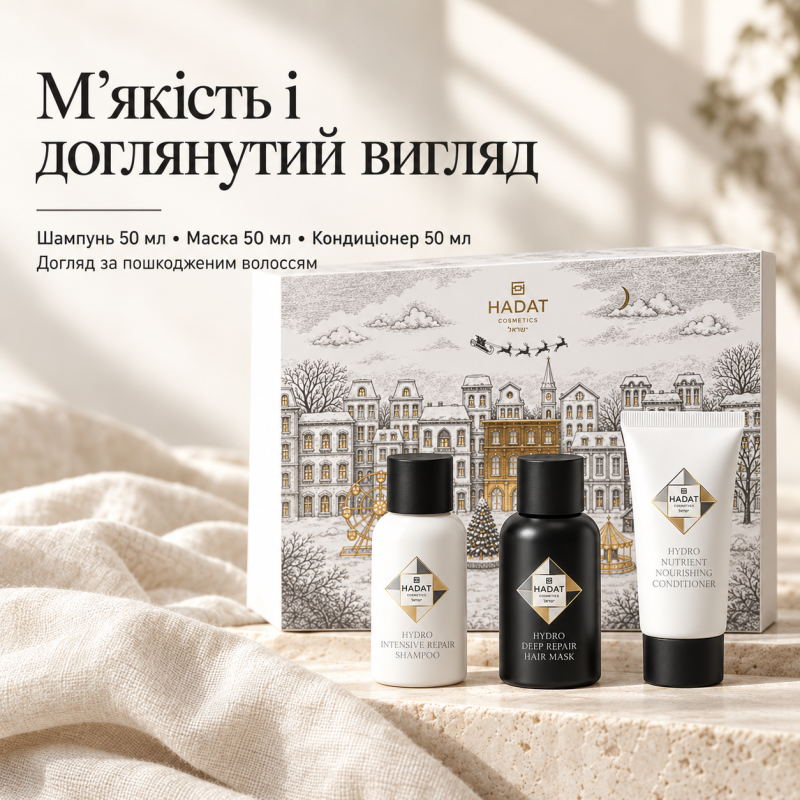 Набір для догляду за волоссям Hadat Cosmetics Deep Repair Ritual Set (3×50 мл)