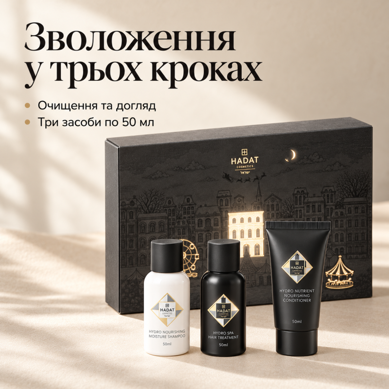Набір для догляду за волоссям Hadat Cosmetics Balance and Nourish Ritual Set (шампунь 50 мл + маска 50 мл + кондиціонер 50 мл)