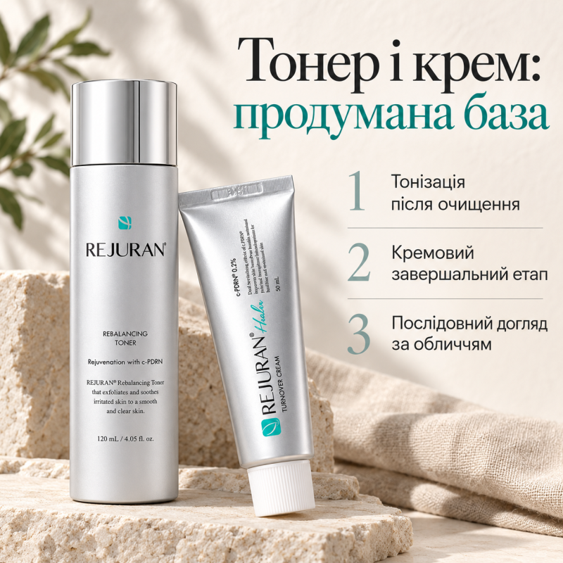 Набір для обличчя Rejuran Rebalancing Toner 120 мл та Turnover Cream 50 мл