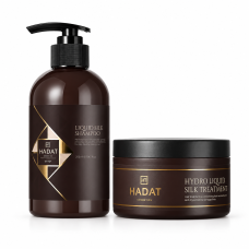 Набір для догляду за волоссям Hadat Cosmetics Рідкий шовк: шампунь Hadat Liquid Silk Shampoo 250 мл та маска Hadat Hydro Liquid Silk Treatment 300 мл