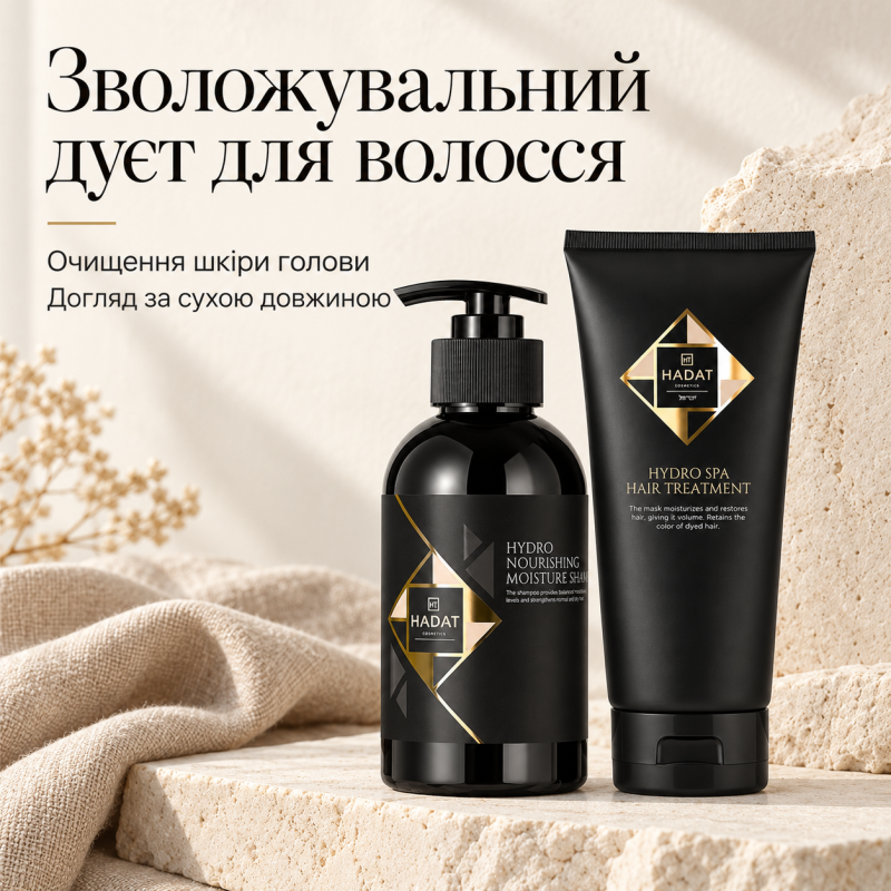Набір Hadat Cosmetics Hydro Nourishing Moisture Shampoo 250 мл та Hydro Spa Hair Treatment 250 мл