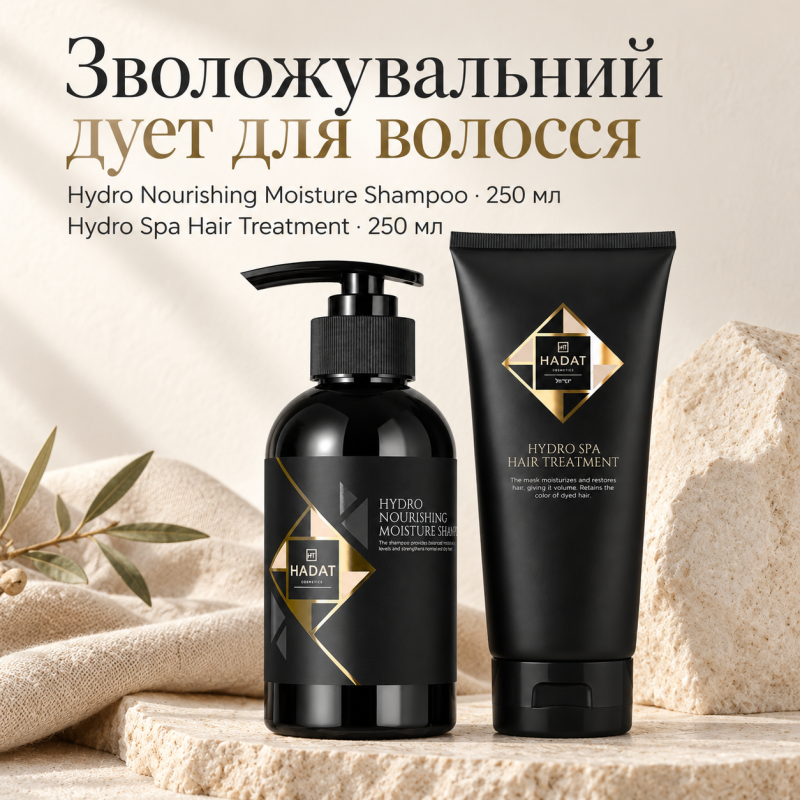 Набір Hadat Cosmetics Hydro Nourishing Moisture Shampoo 250 мл та Hydro Spa Hair Treatment 250 мл