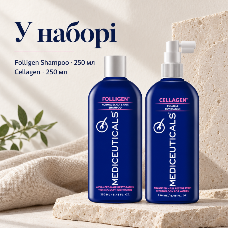 Набір Mediceuticals Folligen 250 мл та Cellagen 250 мл для жінок