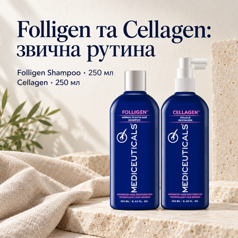 Набір Mediceuticals Folligen 250 мл та Cellagen 250 мл для жінок