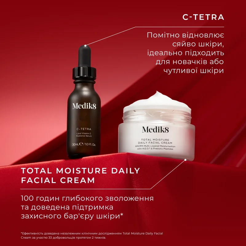 Набор для осветления кожи и укрепления ее защитного барьера Medik8 Radiance Wrapped 30 мл + 50 мл