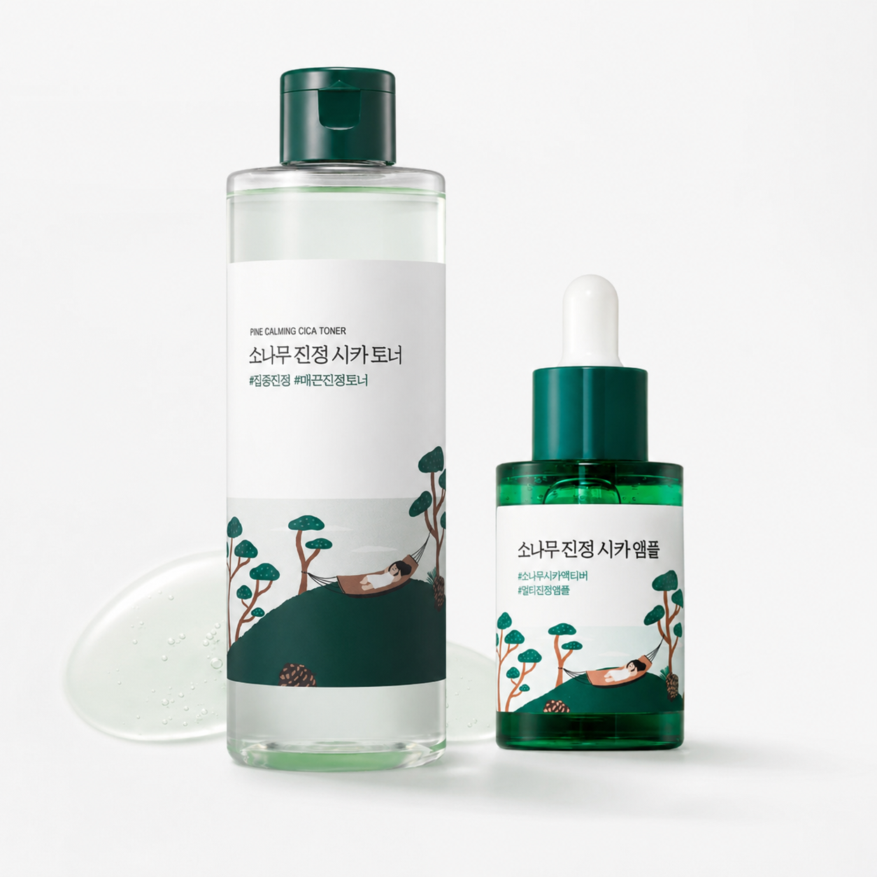 Заспокійливий Cica-набір Round Lab Pine Calming Cica Toner 250 мл + Pine Calming Cica Ampoule 30 мл